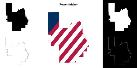 Power County (Idaho) outline map set