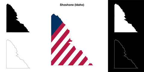 Shoshone County (Idaho) outline map set