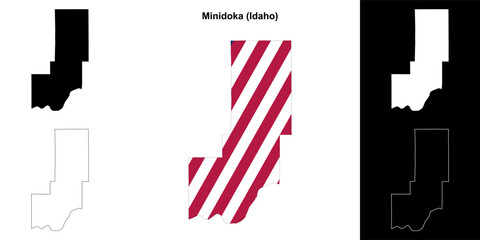 Minidoka County (Idaho) outline map set
