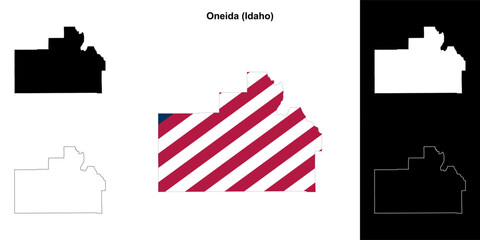 Oneida County (Idaho) outline map set