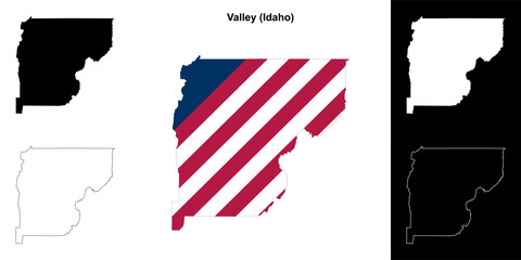 Valley County (Idaho) outline map set