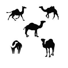 Black Camel Illustration Animal Logo Silhouette