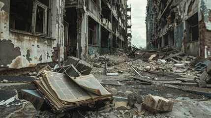 "Capturing the Aftermath: War-Damaged Urban Buildings Through the Lens of Canon Cameras"