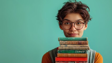 student with a book