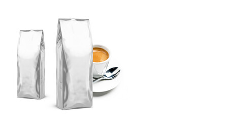 Custom coffee banner ads on white background