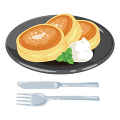 皿に盛られたスフレパンケーキ