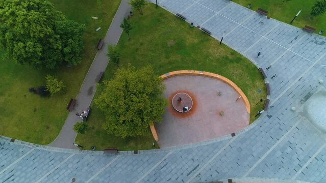 Carousel Maria Konopnicka Square Downtown Suwalki Karuzela Aerial View Poland