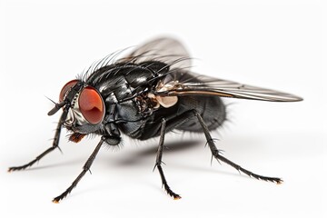 Mystic portrait of Carrion Fly, beside view, full body shot, Close-up View, 