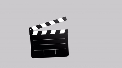 Film Producer's Clapper: Animated Cinema Slate on alpha channel