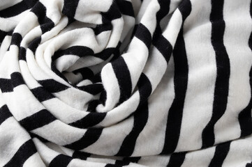 Black and white striped fabric texture , fashion cloth design swatch - 784997435