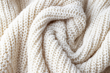 White crochet linen and cotton texture . Summer mesh fabric for clothing