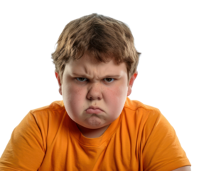 PNG  Fat kid angry face portrait photography disappointment