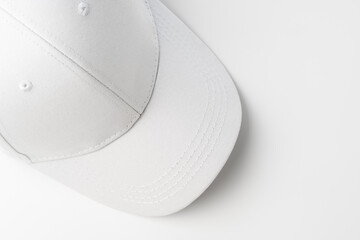White Baseball Cap on White Background