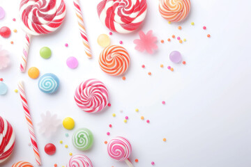 colorful candy on a white background - Powered by Adobe