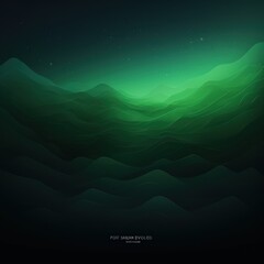 Abstract black and green gradient background with blur effect, northern lights. Minimal gradient texture for banner design. Vector illustration