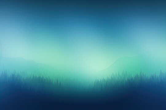 Abstract blue and green gradient background with blur effect, northern lights. Minimal gradient texture for banner design. Vector illustration