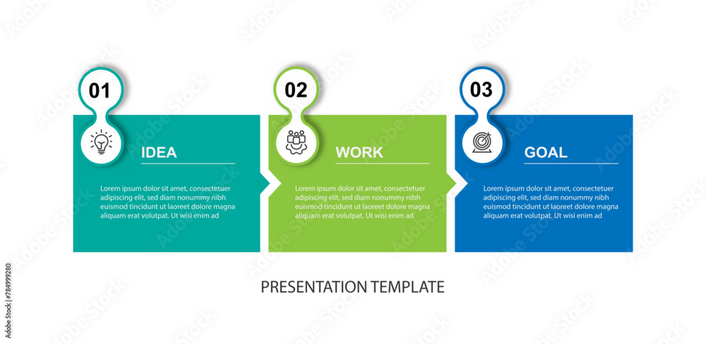 Canvas Prints vector template infographic with 3 plan or step