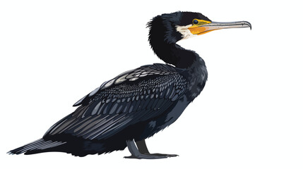 Close-up photo of a cormorant in the morning light 