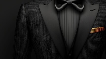Modern tuxedo background with bow - obrazy, fototapety, plakaty