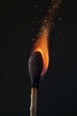 Photo of  a match head starting its combustion process