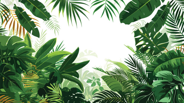 A jungle scene with plants that have metallic leaves