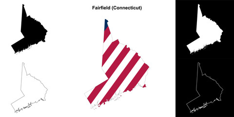 Fairfield County (Connecticut) outline map set
