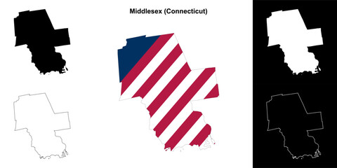 Middlesex County (Connecticut) outline map set
