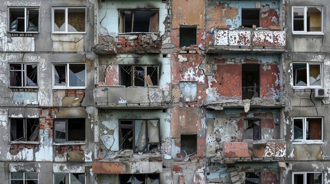"Capturing the Aftermath: War-Damaged Urban Buildings Through the Lens of Canon Cameras"