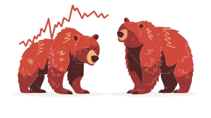 Fotobehang Stock exchange market bears metaphor Falling  © Memona