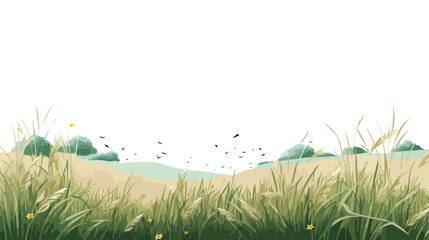 A peaceful meadow with tall grass swaying gently - obrazy, fototapety, plakaty