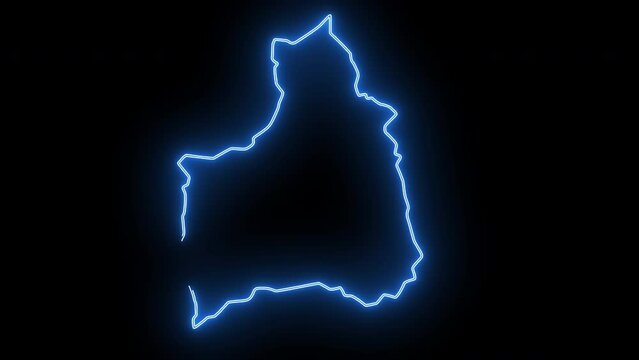 map of Arica in chile with glowing neon effect