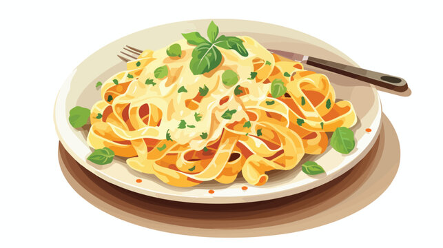 A plate of fresh pasta with a creamy sauce and shaved