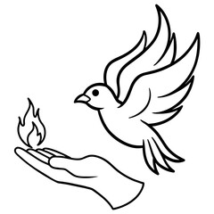dove of Peace sign illustration vector