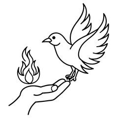 dove and peace illustration vector