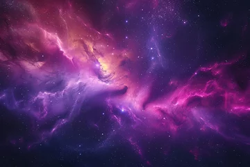 Türaufkleber Colorful cosmic nebula shrouded in space dust, celestial wonders cosmic starry sky concept illustration © lin