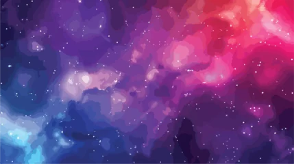 Türaufkleber Colorful Starry Night Sky Outer Space background Flat © Amber