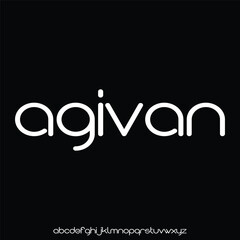 futuristic modern geometric font set