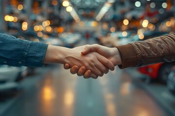 Agreement Sealed: Handshake at the Heart of Automotive Innovation. Concept Technology, Automotive, Innovation, Agreement, Handshake