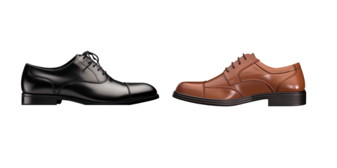 Stylish Brown Shoes for men, Brown comfortable footwear leather shoes isolated PNG transparent