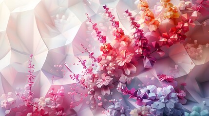 Obraz premium Low Poly Art Illustrating Biotechnology's Commitment to Discovery and