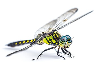 Mystic portrait of Hawker Dragonfly, beside view, full body shot, Close-up View, 