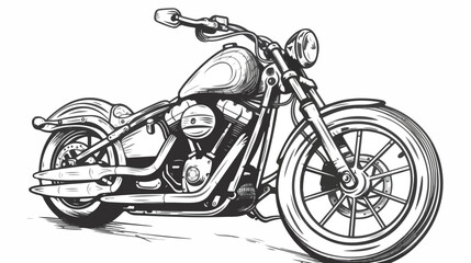 A small chopper is a classic. Vector black and white