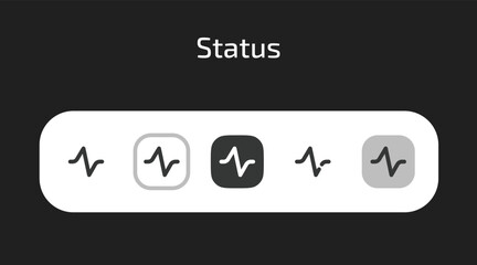 Status icons in 5 different styles as vector	