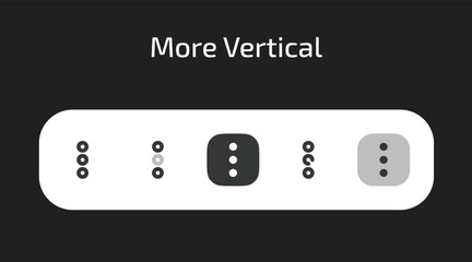 More Vertical icons in 5 different styles as vector	