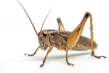 Mystic portrait of House Cricket, beside view, full body shot, Close-up View, 