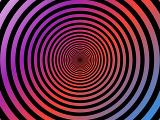 Optical illusion of black circles with gradient color background