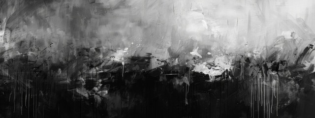 Monochrome Abstract Expressionist Art
