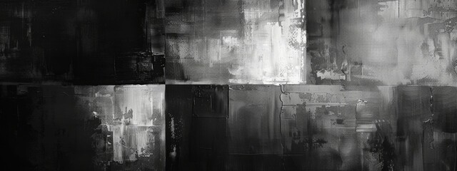 Textured Grayscale Abstract Painting
