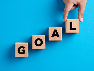 Goal achievement, goal setting, business objectives, growth and success concepts.