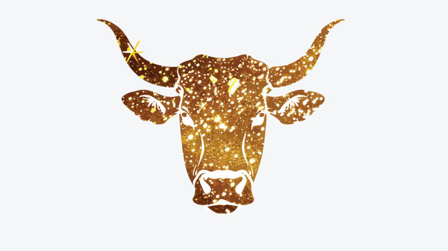 Cow bull bullish animal Mystic symbol Golden icon 
